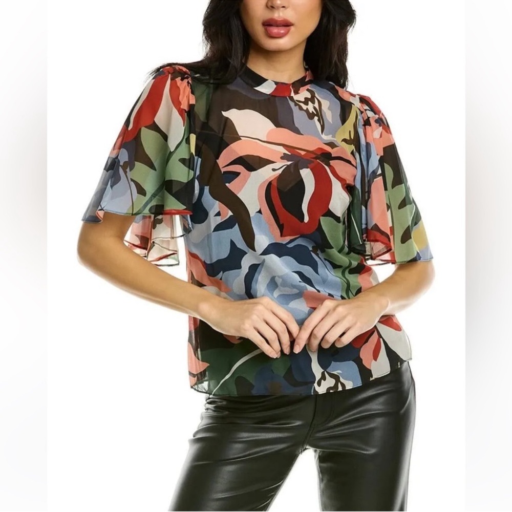 Rebecca Taylor BOTANICAL SILK BLOUSE